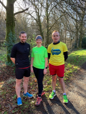 (from left) James Hepburn, Jane Thom, and Martin Martin Kolbohm at the Derrynoid Forest Parkrun